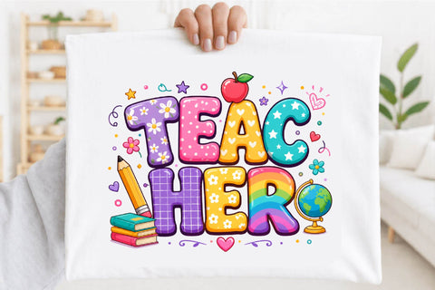 Cute Teacher Sublimation PNG Sublimation SVGArt 