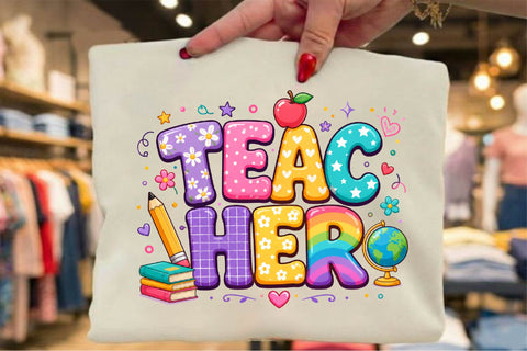 Cute Teacher Sublimation PNG Sublimation SVGArt 