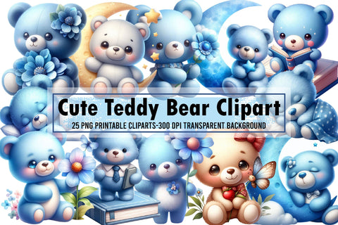 Cute Teddy Bear Clipart - Teddy Bear Png Sublimation designartist 