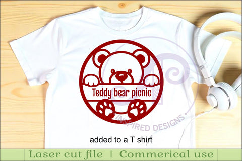 Cute Teddy bear name sign design for laser cutting SVG APInspireddesigns 