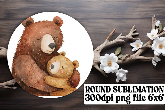 Cute Terry Bear Sublimation Art, Adorable Mother's Day Design Sublimation afrosvg 