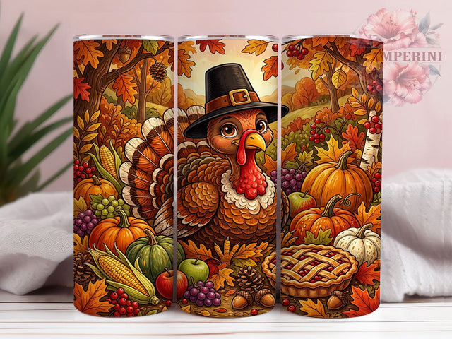Cute Thanksgiving Turkey 20oz Tumbler, Cute Turkey Tumbler, Thanksgiving Turkey, Turkey Tumbler Wrap, Thanksgiving Tumbler, Cute Turkey PNG, Thanksgiving PNG, 20oz Tumbler Wrap Sublimation Li Zamperini 