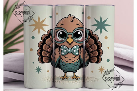 Cute Thanksgiving Turkey 20oz Tumbler Sublimation sassyprint 