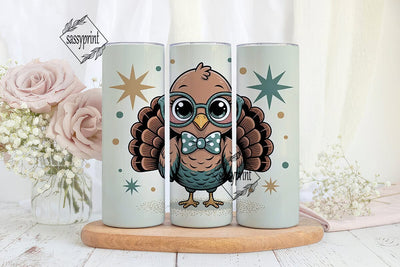 Cute Thanksgiving Turkey 20oz Tumbler Sublimation sassyprint 