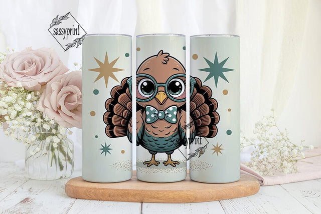 Cute Thanksgiving Turkey 20oz Tumbler Sublimation sassyprint 
