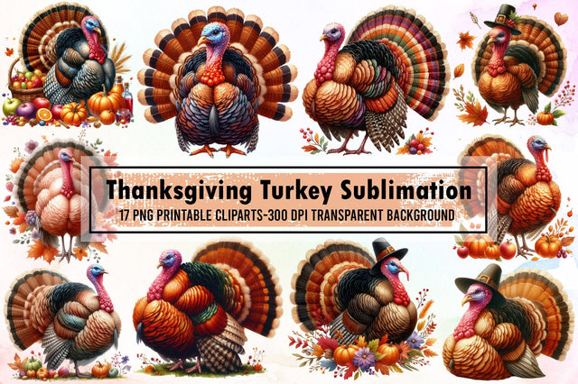 Cute Thanksgiving Turkey Sublimation Sublimation designartist 