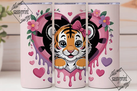 Cute Tiger Cub 20oz Tumbler Design Sublimation sassyprint 