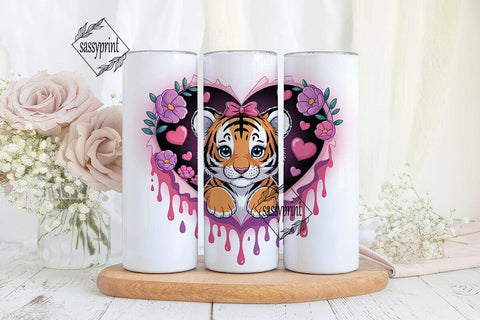 Cute Tiger Cub 20oz Tumbler Design Sublimation sassyprint 