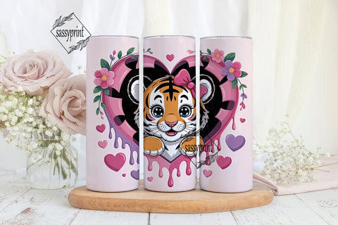 Cute Tiger Cub 20oz Tumbler Design Sublimation sassyprint 