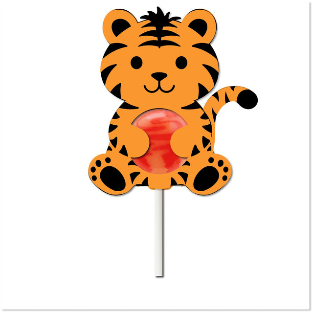 Cute Tiger Lollipop Holder SVG | Fun Cut File for DIY Candy Gifts | Perfect for Silhouette & Cricut SVG Raschel Hanamaika'i Designs 
