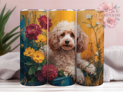 Cute Toy Poodle Tumbler, Dog Lover, Cute Puppy, Whimsical Art, Playful Design, 20Oz Tumbler, Sublimation Wrap Sublimation Li Zamperini 