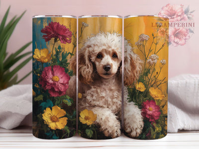Cute Toy Poodle Tumbler, Dog Lover, Cute Puppy, Whimsical Art, Playful Design, 20Oz Tumbler, Sublimation Wrap Sublimation Li Zamperini 