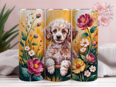 Cute Toy Poodle Tumbler, Dog Lover, Cute Puppy, Whimsical Art, Playful Design, 20Oz Tumbler, Sublimation Wrap Sublimation Li Zamperini 