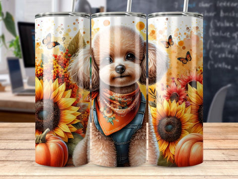 Cute Toy Poodle Tumbler Wrap Sublimation BijouBay 