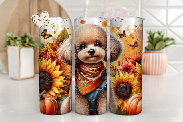 Cute Toy Poodle Tumbler Wrap Sublimation BijouBay 