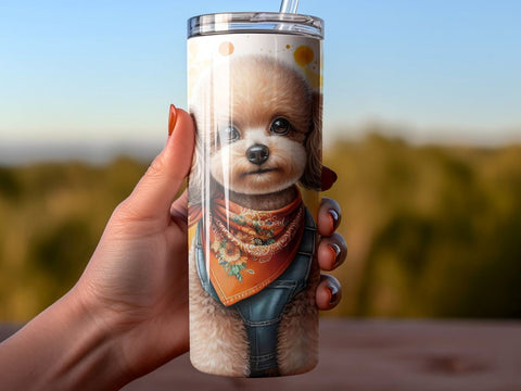 Cute Toy Poodle Tumbler Wrap Sublimation BijouBay 