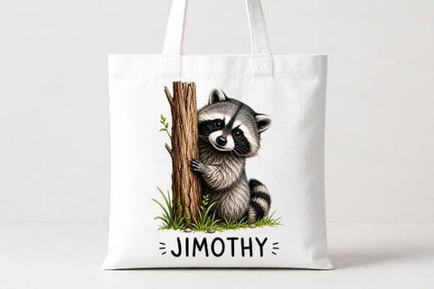 Cute Tree Hugging Raccoon PNG | Woodland Animal Sublimation Design SVG BillahCrafts 