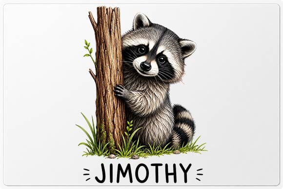 Cute Tree Hugging Raccoon PNG | Woodland Animal Sublimation Design SVG BillahCrafts 
