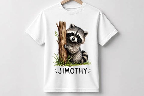 Cute Tree Hugging Raccoon PNG | Woodland Animal Sublimation Design SVG BillahCrafts 