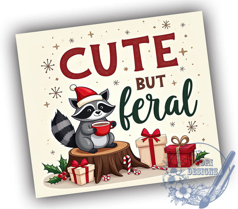 Cute Tumbler, Feral Christmas, Sublimation PNG, Holiday Decor, Animal Lover Gift, Winter Art, 20 oz Tumbler, Festive Craft Sublimation ToriDesigns 