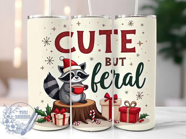 Cute Tumbler, Feral Christmas, Sublimation PNG, Holiday Decor, Animal Lover Gift, Winter Art, 20 oz Tumbler, Festive Craft Sublimation ToriDesigns 