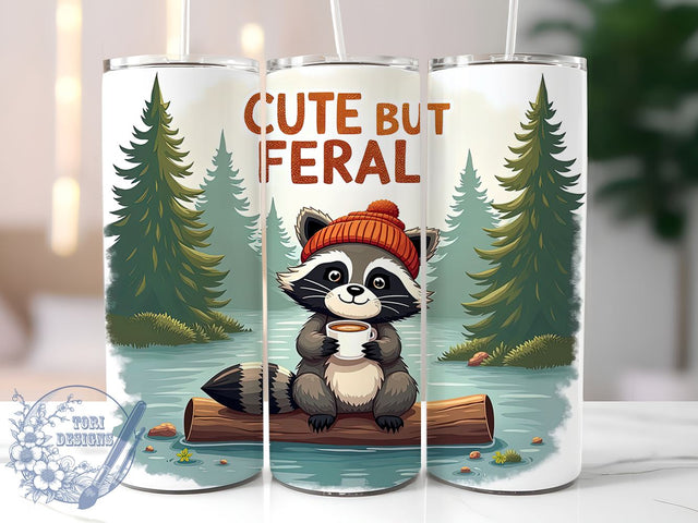 Cute Tumbler, Feral Design, Sublimation PNG, Animal Lover Gift, Whimsical Art, 20 oz Tumbler, Nature Decor, Fun Craft Sublimation ToriDesigns 