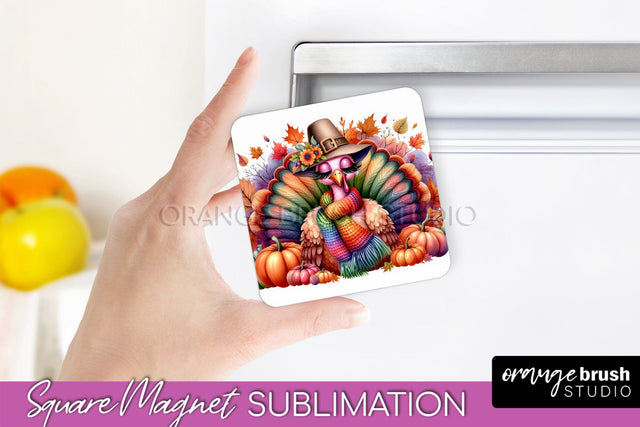 Cute Turkey Magnet Sublimation - Thanksgiving Magnet PNG Sublimation OrangeBrushStudio 