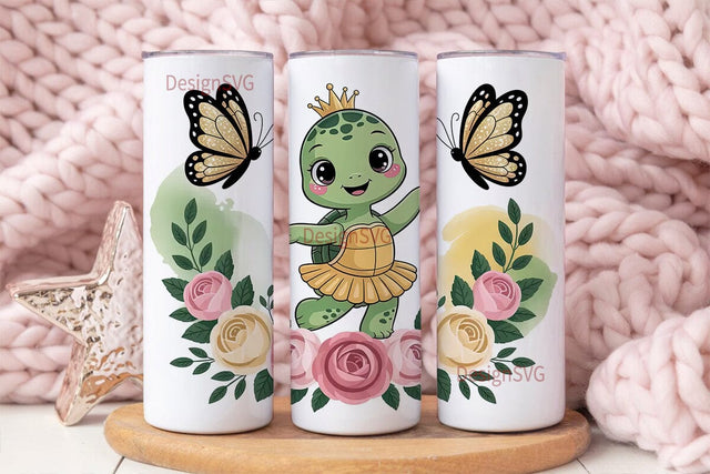 Cute Turtle BalleTHSP 20oz Tumbler Wrap Sublimation DesignSVG 