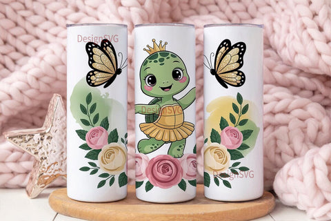 Cute Turtle BalleTHSP 20oz Tumbler Wrap Sublimation DesignSVG 