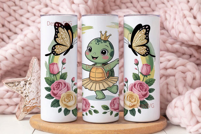 Cute Turtle BalleTHSP 20oz Tumbler Wrap Sublimation DesignSVG 