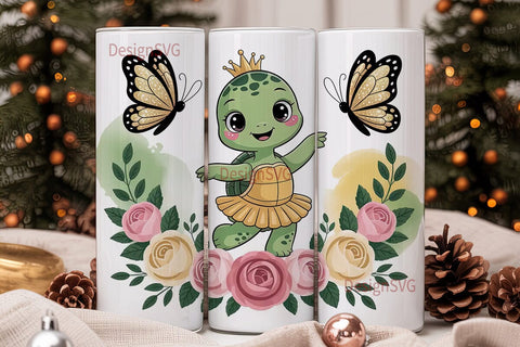 Cute Turtle BalleTHSP 20oz Tumbler Wrap Sublimation DesignSVG 