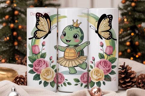 Cute Turtle BalleTHSP 20oz Tumbler Wrap Sublimation DesignSVG 