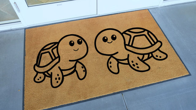 Cute Turtle Duo SVG | Sea Turtle Friends Cut File | Beach Doormat Nursery Decor | Cricut Silhouette Compatible SVG So Fontsy VIP Design Shop 