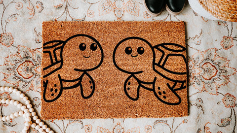 Cute Turtle Duo SVG | Sea Turtle Friends Cut File | Beach Doormat Nursery Decor | Cricut Silhouette Compatible SVG So Fontsy VIP Design Shop 