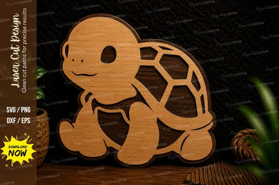 Cute Turtle Laser Cut Svg Design SVG Regulrcrative 