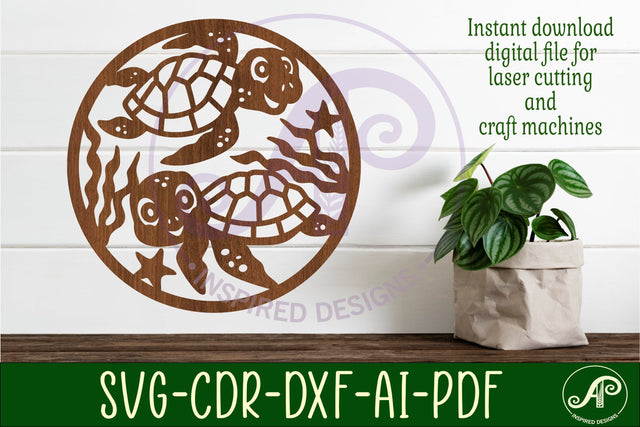Cute turtle wall art sign, SVG file. vector file SVG APInspireddesigns 