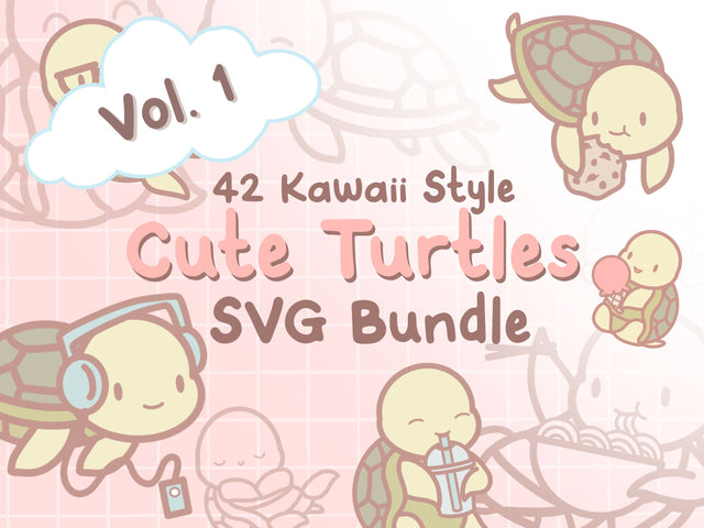 Cute Turtles Vol. 1 SVG Design Set SVG HalieKStudio 