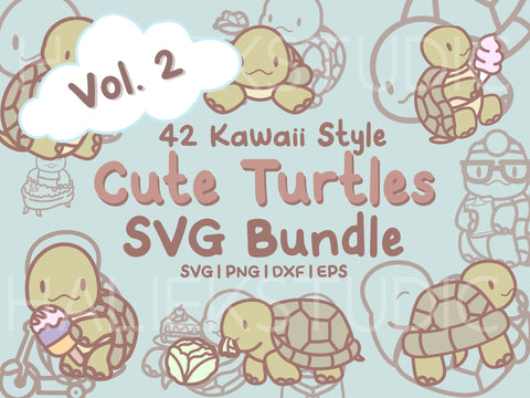 Cute Turtles Vol. 2 SVG Design Set SVG HalieKStudio 