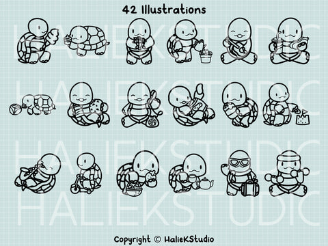 Cute Turtles Vol. 2 SVG Design Set SVG HalieKStudio 