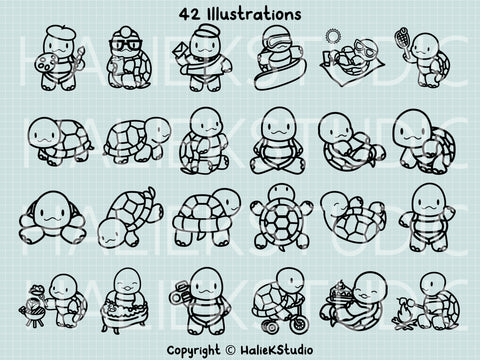 Cute Turtles Vol. 2 SVG Design Set SVG HalieKStudio 