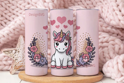 Cute Unicorn 20oz Tumbler Wrap Sublimation DesignSVG 