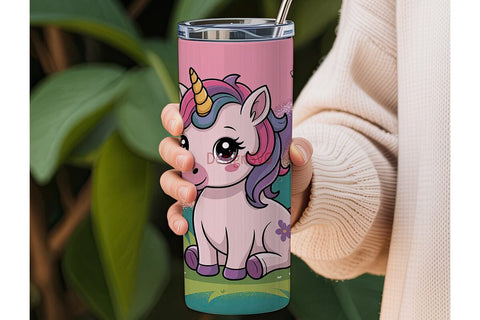 Cute Unicorn 20oz Tumbler Wrap Sublimation DesignSVG 
