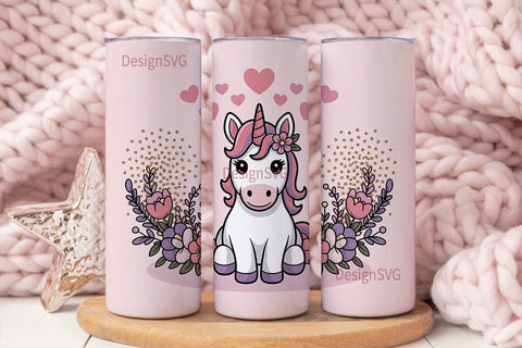 Cute Unicorn 20oz Tumbler Wrap Sublimation DesignSVG 