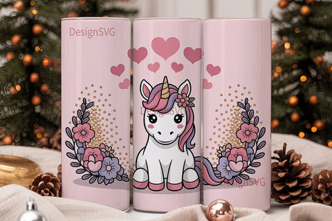 Cute Unicorn 20oz Tumbler Wrap Sublimation DesignSVG 