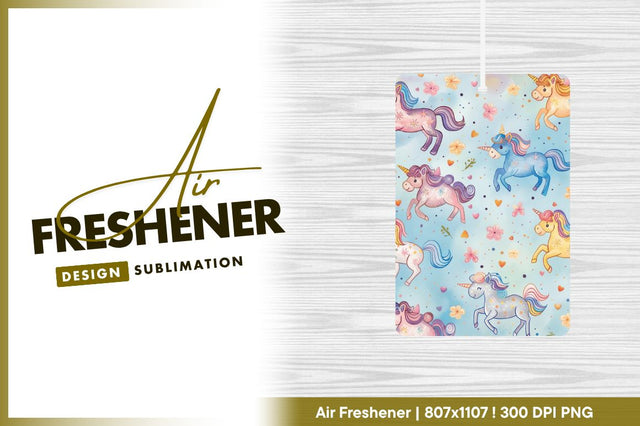 Cute unicorn pattern for air freshener png Sublimation Regulrcrative 