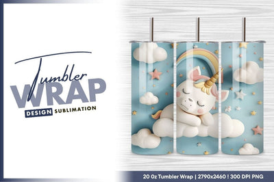 Cute unicorn sleeping on cloud with rainbow Sublimation Regulrcrative 