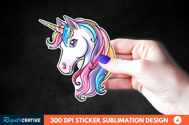 Cute Unicorn Sticker Clipart Sublimation Regulrcrative 