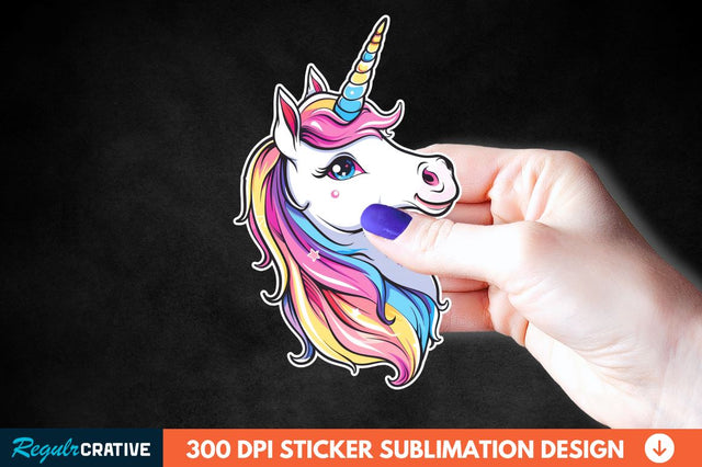 Cute Unicorn Sticker Clipart Sublimation Regulrcrative 