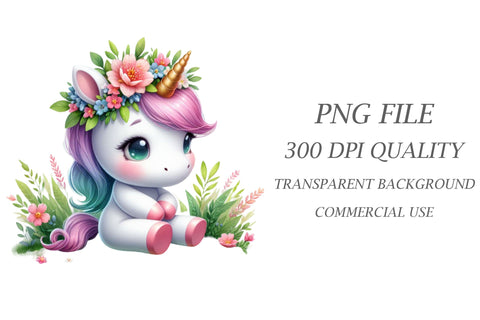 Cute Unicorn Sublimation Clipart Sublimation Rupkotha 