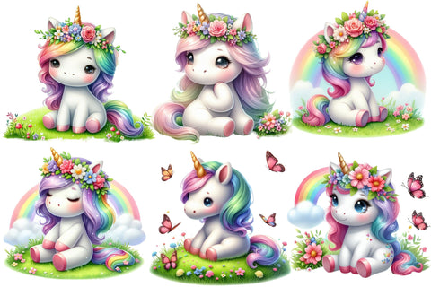 Cute Unicorn Sublimation Clipart Sublimation Rupkotha 